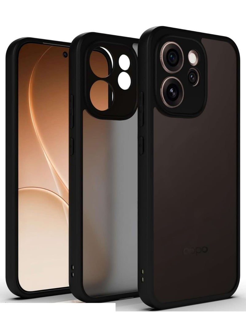 Case Cover Shockproof Hard PC Back Soft TPU Frame Matte Black Slim Protective Cover Compatible with  Oppo Reno 15 Pro Max ( Black) - Image 1
